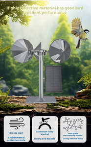 Répulsif d'<span class=keywords><strong>Oiseaux</strong></span> N67 Réfléchissant à Rotation 360°, Contrôle des Animaux, Solaire, Éloigne les <span class=keywords><strong>Oiseaux</strong></span> sans Tuer, Anti-<span class=keywords><strong>Oiseaux</strong></span> à Énergie Éolienne pour Verger - Product Image 2