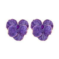 BOYI Boucles d'oreilles Iris de haute qualité avec gouttelettes d'huile et boucles d'oreilles fleurs cloutées de diamants