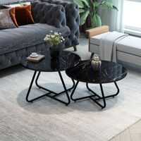 Ensemble de table basse moderne, durable et portable en 2 pièces avec pieds courbés pour salon