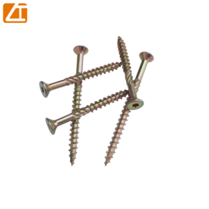 <span class=keywords><strong>Viti</strong></span> autofilettanti Phillips Pozidrive a testa piatta in <span class=keywords><strong>acciaio</strong></span> al carbonio zincato giallo <span class=keywords><strong>per</strong></span> mobili in MDF - Product Image 3