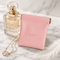 Pochette de rangement auto-fermante à clip pour câbles et écouteurs, trousse de maquillage en PU, mini sac portable pour rouge à lèvres et cosmétiques, usage domestique