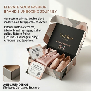 Boîte en carton ondulé recyclé pour l'expédition de vêtements, t-shirts et chaussures, avec impression couleur recto-verso, pour la vente en gros et le commerce électronique. - Product Image 6