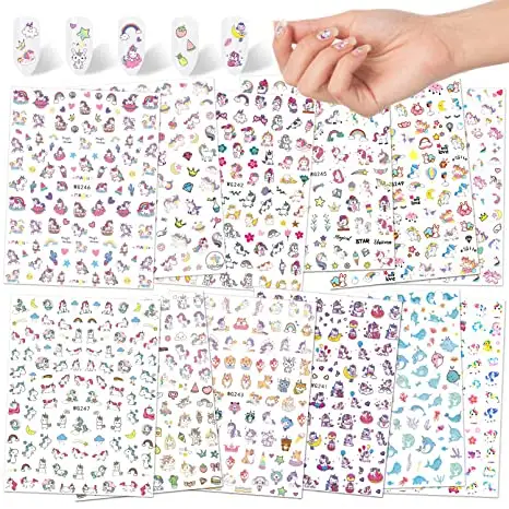 Wholesale Self Adhesive Gel Nail Art Stickers Unicorn Sticker For Nail Art Decoration Nail Stickers For Kids
