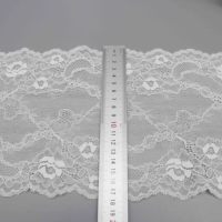 Ruban en dentelle florale extensible française blanche douce à la vente chaude pour voiles de mariée, robes, lingerie, mariage