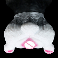 Medizinisches Silikon Dual-Kanal Männlicher Masturbator Penis-Massagegerät Realistisches Gefühl Handgehaltenes Plüschiges Erwachsenenspielzeug für Männer 18+