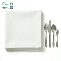 Serviettes en tissu mélangé coton et polyester de qualité supérieure, 20x20 pouces, bord ourlé, blanches, écologiques, réutilisables pour un événement de luxe ou un mariage