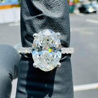 Bague de fiançailles solitaire classique en or massif 10K/14K/18K avec diamant de laboratoire taille ovale 2 carats, pavé, certifiée IGI, personnalisable CVD/HPHT