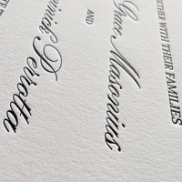 Juego de Invitaciones de Boda Elegantes en Papel de Algodón Personalizado, Invitaciones de Lujo con Grabado, Invitación Moderna y Sencilla para Banquete de Matrimonio