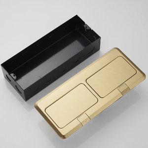 Boîtier de <span class=keywords><strong>prise</strong></span> de sol escamotable doré brossé en acier inoxydable, double <span class=keywords><strong>prise</strong></span> britannique, USB-C à charge rapide, étanche IP44, électrique - Product Image 2