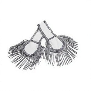 Garniture en fil de filigrane doré 3D réutilisable, à coudre, magnétique, brodée, à franges, en feutre non tissé blanc, pour costume de carnaval, uniforme ou frac - Product Image 2
