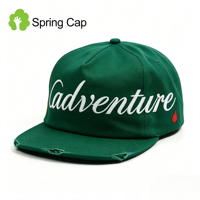 Topi Snapback 5 Panel Profil Sedang Tanpa Struktur Gaya Vintage dengan Pinggiran Pendek