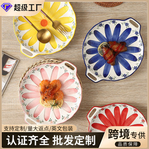 Vaisselle en céramique sous glaçure, vente en gros, comprenant des assiettes à légumes et des assiettes à poisson de haute qualité pour la maison et les barbecues en extérieur - Product Image 2