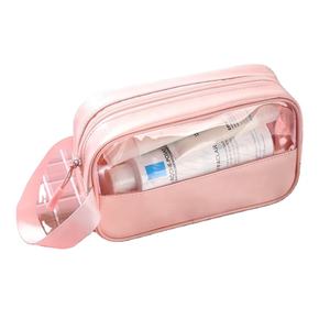 Custom Pu Leather Transparent Wash <b>Travel</b> Cosmetic Pouch <b>Set</b> Toiletry Pvc Makeup <b>Bags</b> with Personal logo Trousse De Toilette - Product Image 5