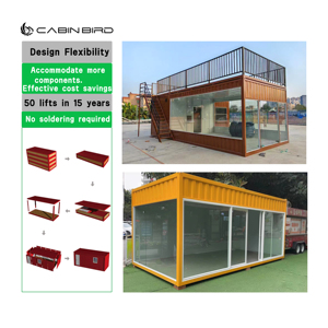 20 pies Cabina expandible Pájaro Prefabricado Modular Paquete plano Diseño plegable Marco de acero Contenedor <span class=keywords><strong>Casa</strong></span> <span class=keywords><strong>B</strong></span> para hotel o uso residencial - Product Image 3