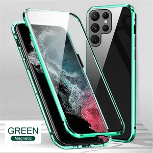 360 étui de téléphone magnétique pour Samsung S21 Plus Note 10 Pro 8 9 Double étui en verre trempé pour Samsung Galaxy S22 Plus <span class=keywords><strong>Ultra</strong></span> S8 S9 - Product Image 2