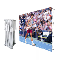 Support de toile de fond portable pliable pour exposition publicitaire, idéal pour les salons professionnels et événements