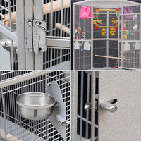 Cage verticale pour animaux de compagnie, forte et résistante à pousser à la main, pour perroquets et oiseaux, grand espace, élevage d'oiseaux, maison avec roues