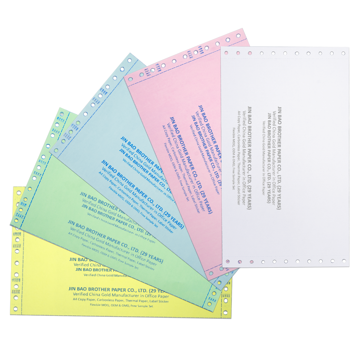 Carbonless paper for Continuous Computer Form 240mmx280mm 1-7parts Computer Paper Dot Matrix Paper