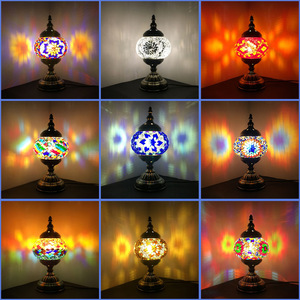 Lampe de table LED pour chambre à coucher, salon, lumière de nuit <span class=keywords><strong>Marrakech</strong></span>, lampe en mosaïque turque, décoration LED, lampe de table artisanale en verre, lumière décorative - Product Image 5