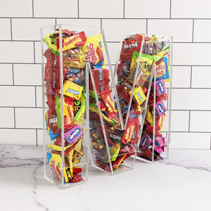 Factory Custom 3D Fillable Freestanding Acrylic Letter Clear Wedding Candy Dispenser Acrylic Fillable Letters