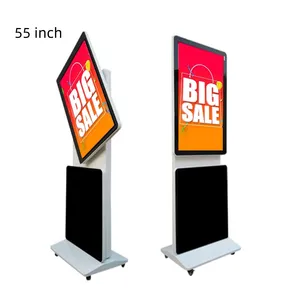 55 65 zoll auf dem boden stehende rotierende LCD-Touchscreen für den innenbereich digitale Beschilderung Android-Anzeige horizontaler vertikaler rotierender Bildschirm