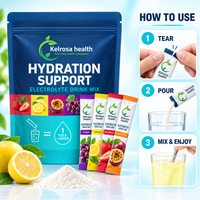 Poudre instantanée d'électrolytes végétaliens sans sucre pour l'hydratation – Complément en poudre pour boissons électrolytiques pour hommes et femmes