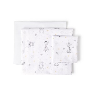 3 pezzi Set trapunta bambino per neonati biancheria da letto trapuntata in cotone e lino - Product Image 1