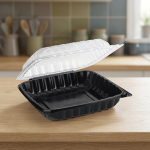 Bandeja de Plástico Negra para Alimentos XDJ, Contenedor Desechable Rectangular de PP, XDJ-LBPPJ-91 - Product Image 2
