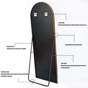 Miroirs pleine longueur arqués en alliage d'aluminium de luxe, vente en gros d'usine, sur pied, personnalisables OEM, pour la maison, la chambre et la salle de bain - Product Image 5