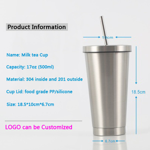 Doppia Parete di Colore di Pendenza In Acciaio Inox Coibentato Tazza E Tazze di Caffè Con Paglia di Grandi Dimensioni Su Misura di Viaggio Tazza di Caffè Con Coperchio - Product Image 3
