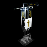 Atril de conferencia acrílico personalizado, podio de Iglesia, Perspex