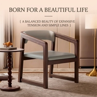 Chaises de salle à manger MULIGNA modernes et minimalistes en bois massif avec dossier et accoudoirs solides, coussins d'assise doux - Écologiques pour la maison, le bureau et le bar
