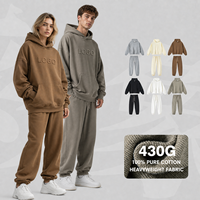 Ensemble de survêtement unisexe surdimensionné en molleton épais, deux pièces (hoodie et pantalon de survêtement) en French Terry, style streetwear, personnalisable, marque privée, OEM, ODM