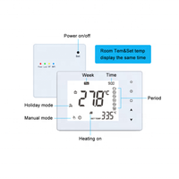 Termostato Inalámbrico Digital Programable con Pantalla LCD para Hogar Inteligente WIFI Toupwell, ABS 230V, Control Remoto por PC a través de Teléfono Móvil