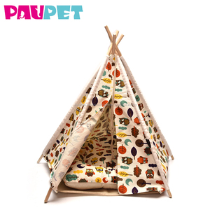 De moda al aire libre de diseño plegable de tela de lona de algodón mascotas suministros suave caliente portátil <span class=keywords><strong>tipi</strong></span> cama para mascotas tiendas Casas - Product Image 4