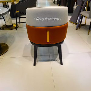 Sedia da Ristorante Moderna e Lussuosa, Arredamento per Sala da Pranzo, <span class=keywords><strong>Sedie</strong></span> da Pranzo <span class=keywords><strong>con</strong></span> Gambe Dorate in Velluto o Ecopelle - Product Image 4