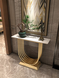 <span class=keywords><strong>Table</strong></span> d'entrée en <span class=keywords><strong>fer</strong></span> <span class=keywords><strong>forgé</strong></span> moderne, <span class=keywords><strong>console</strong></span> minimaliste de luxe légère, décoration du salon, en marbre, - Product Image 4