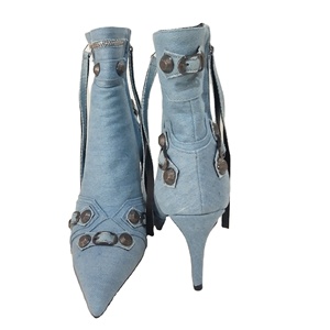 <span class=keywords><strong>Stivaletti</strong></span> in Denim con tacco alto con cerniera Punk con tacco alto da donna di lusso Chic con rivetti <span class=keywords><strong>e</strong></span> <span class=keywords><strong>fibbie</strong></span> - Product Image 3