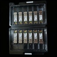 Boîte à clapet antichoc antistatique transparente en PET pour stockage et expédition en vrac de transceivers optiques SFP, conception personnalisée OEM ODM