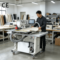 Machine à coudre industrielle de haute qualité pour la pose automatique de poches de veste, machine à coudre à découpe laser pour poches, machine à coudre à fermeture éclair