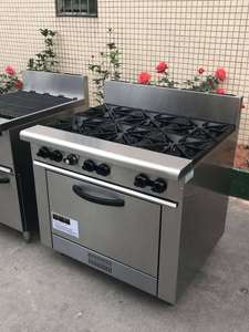 Fornello a gas professionale a 6 fuochi in acciaio inox di alta qualità per ristoranti e hotel, con forno. - Product Image 2