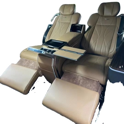 Car Rear Double Seats with Folding Table Touch Screen Control Partition Interior Kit Customized Cadillac Escalade