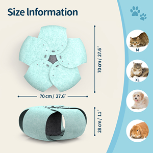 Luxe Grote Kat <span class=keywords><strong>Tunnel</strong></span> Bed Voor Indoor Kitten Interactief Spelen Warm Vilt Kat Nest Schuilplaats Gezellig Kat Grot Bed - Product Image 3