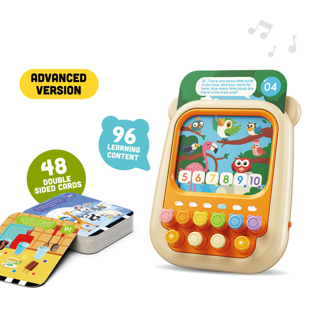 Toddler Interactive Learning Tablet Toy Math & Logic Game with 96 Activities & 48 Double-Sided Cards