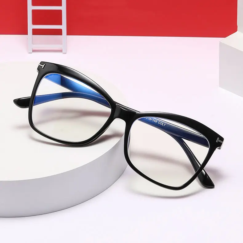 Perakende klasik marka gözlük çerçeveleri renkli plastik optik çerçeve