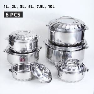 Set kaserol bulat baja tahan karat, mewah 1L-10L untuk Penggunaan dapur penyimpanan makanan & penghangat makanan panas - Product Image 3