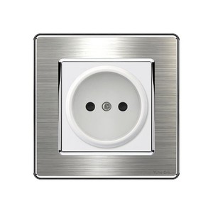 Prise murale encastrée en acier inoxydable, norme israélienne et russe, prise murale italienne non mise à la terre - Product Image 3