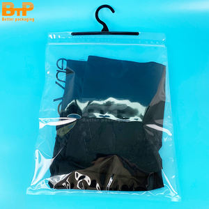 Sacs refermables personnalisés imprimés avec fermeture éclair, sacs en plastique transparent Mylar avec cintre, sacs d'emballage pour vêtements - Product Image 5