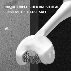 Sikat gigi tiga sisi, sikat gigi perjalanan lengkap perawatan gusi sudut bersih tiga bulu