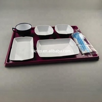 Nouvelles collections de vaisselle en plastique personnalisées, assiettes, bols à salade, tasses à café pour hôtels, restaurants et traiteurs